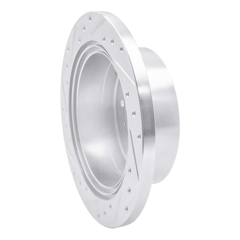 Mitsubishi Montero Brake Rotor (1) - Rear Right - R1 Concepts - Drilled & Slotted - Silver - `90-`04